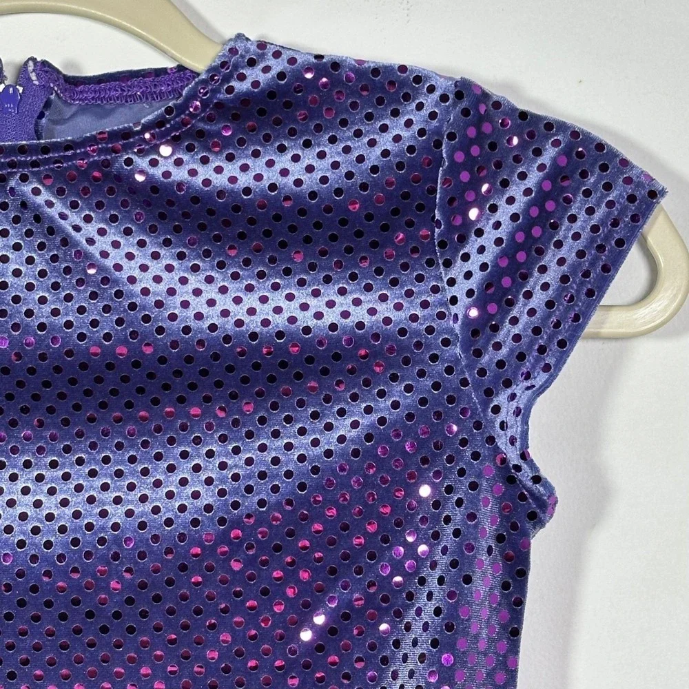 Alexandra Costumes Purple Sequin Leotard Cap Sleeve Performance Dance adult AXS